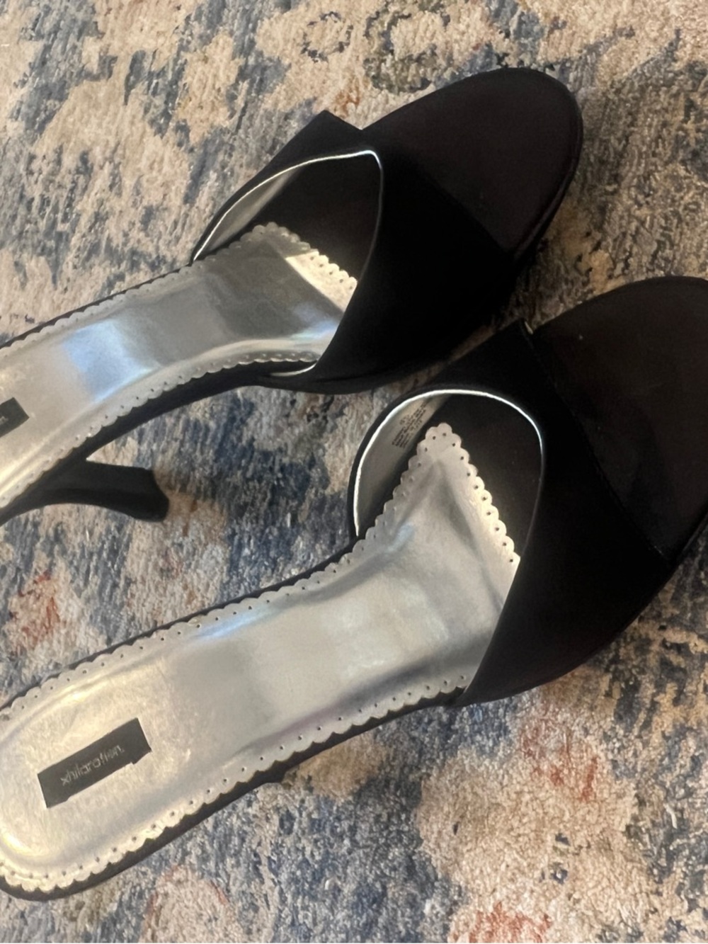 Xhilaration Black High Heel Slide Sandals - Women's Elegant Evening Mules - Picture 10 of 12